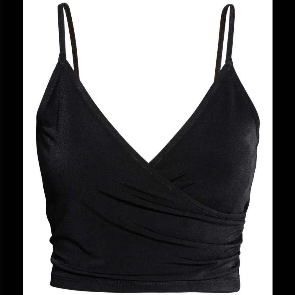 Short strapy wrap crop top